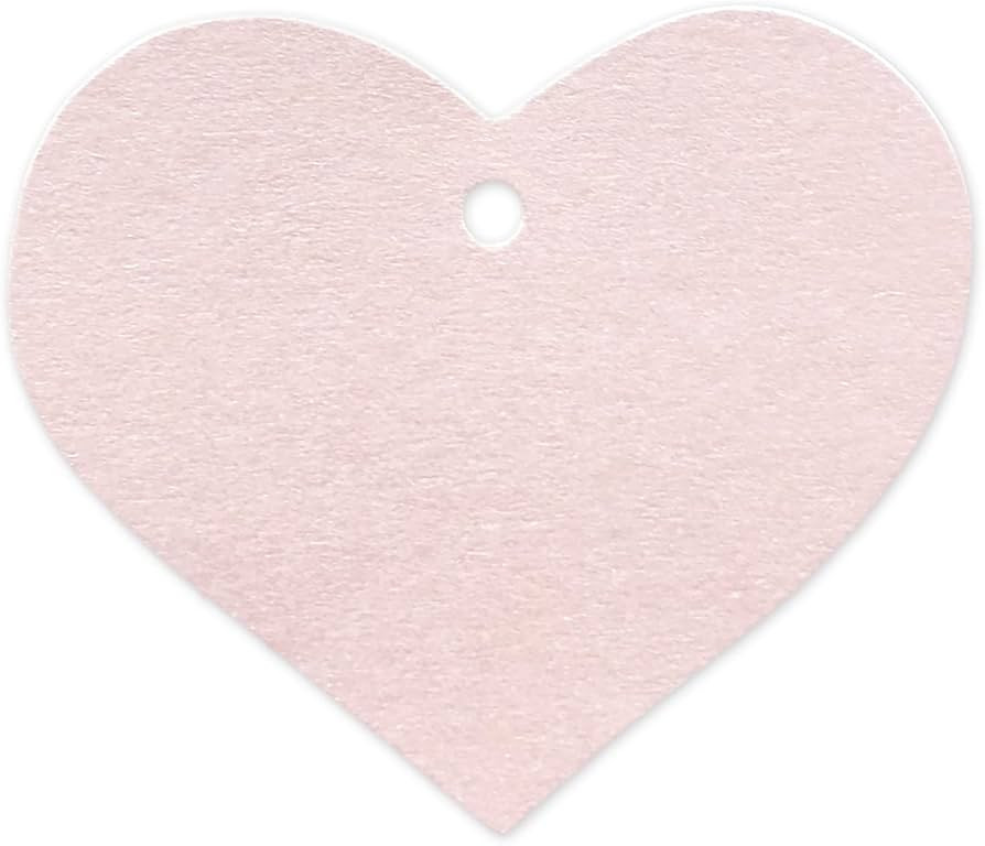 LWR CRAFTS 100 Hang Tags Heart with Jute Twines 100ft (2 3/8" x 2 3/16", Pearl Pink) | Amazon (US)