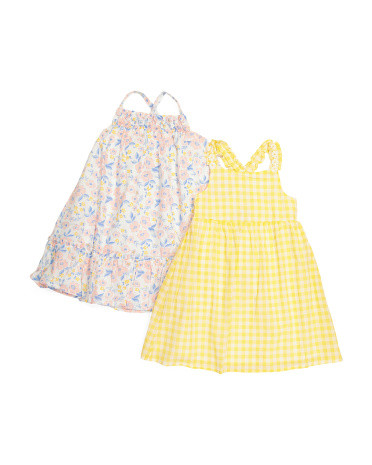 Toddler Girls 2pk Strappy Woven Dresses | TJ Maxx