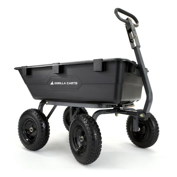 Gorilla Carts GOR6PS 1200-lb. Heavy-Duty Poly Dump Cart, 13" Tires | Walmart (US)