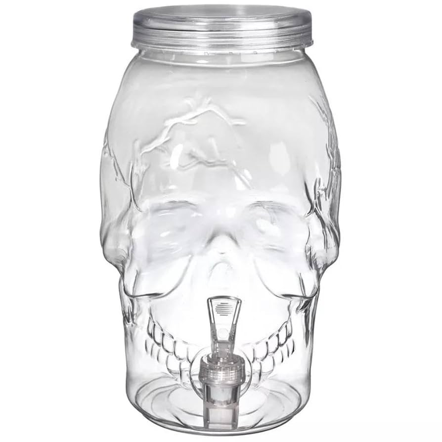 Spooky Skull Clear Plastic Drink Dispenser - 1 Gallon (1 Count) - Unique & Eye-Catching Design Du... | Amazon (US)