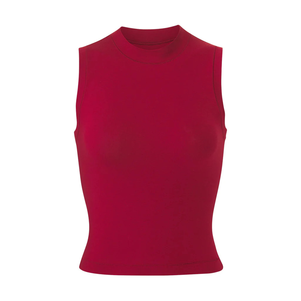 COTTON JERSEY MOCK NECK TANK | SKIMS (US)