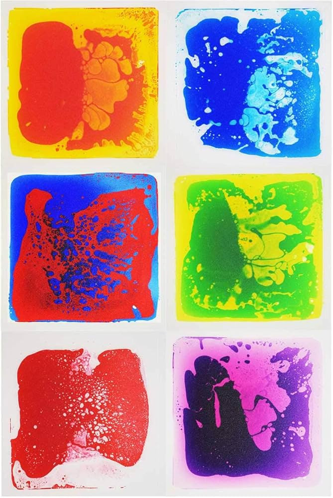 LONGKING 6 Pack 12" X 12" Sensory Tiles for Activity Play Centers for Children, Liquid Floor Tile... | Amazon (US)