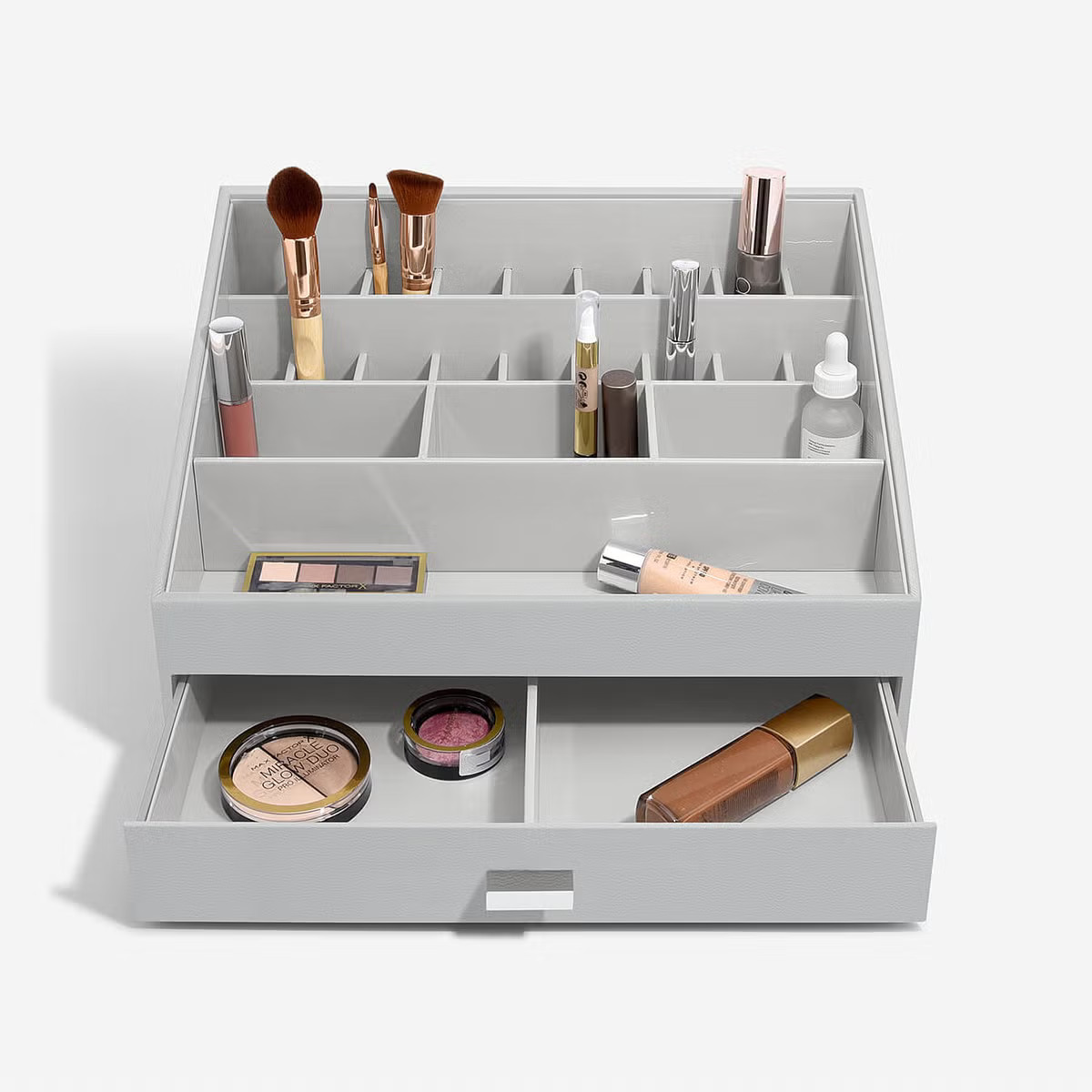 Stackers Supersize Makeup Organizer Grey | The Container Store