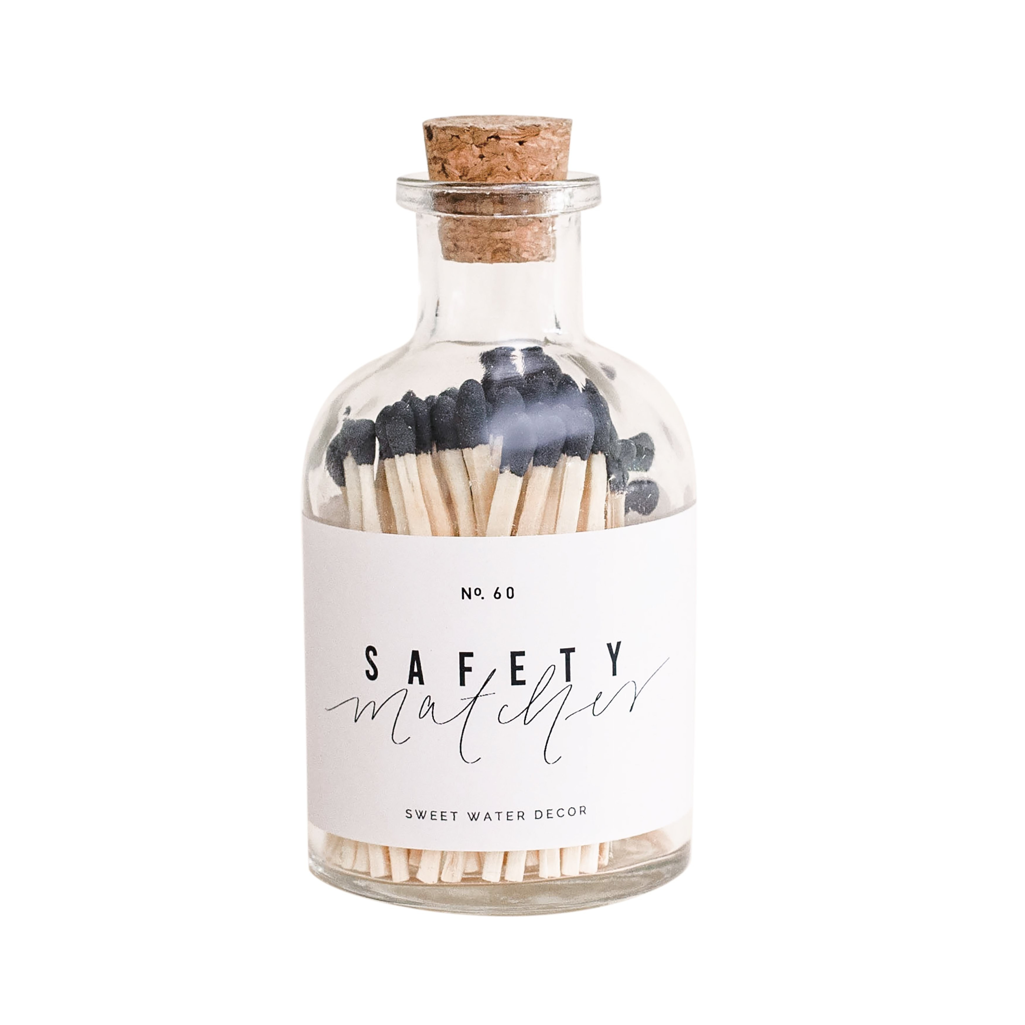 Black Small Safety Matches - Apothecary Jar | Sweet Water Decor, LLC
