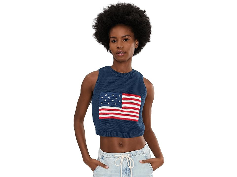 Show Me Your Mumu Milo Tank Women's Clothing Navy Flag Knit: XL | Zappos.com