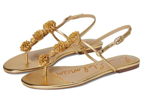 Sam Edelman Women's Eliza Flat Sandal, Amber Gold, 7 | Amazon (US)