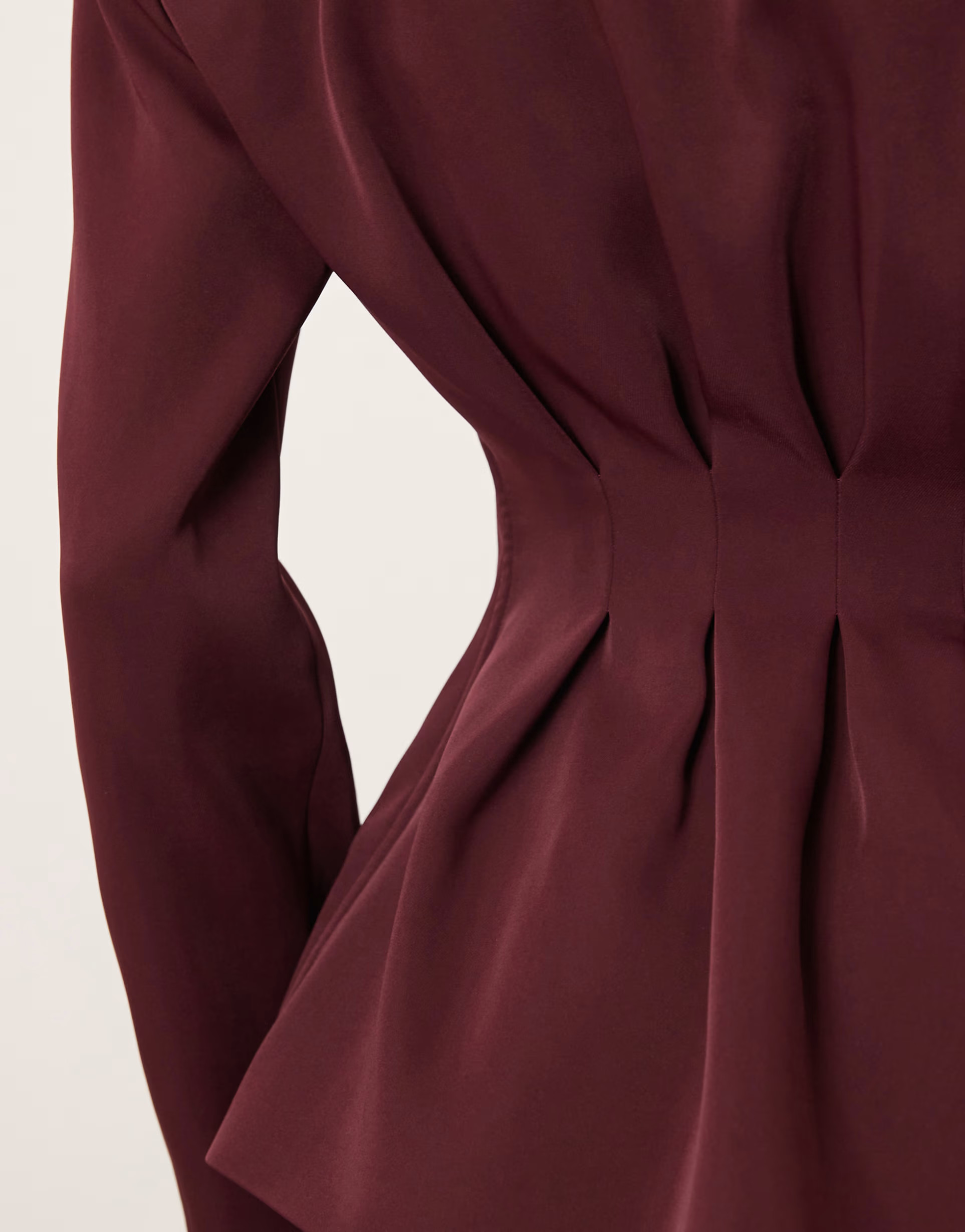 ARRANGE premium tailored blazer with cinched waist in burgundy | ASOS (Global)