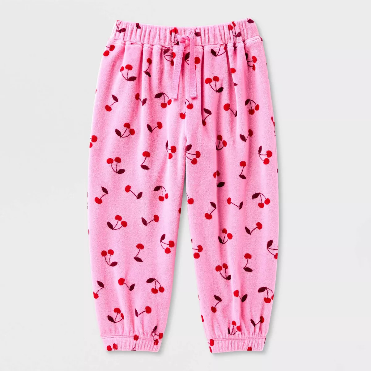 Toddler Girls' Floral Microfleece Pull-On Pants - Cat & Jack™ Cream 5T | Target