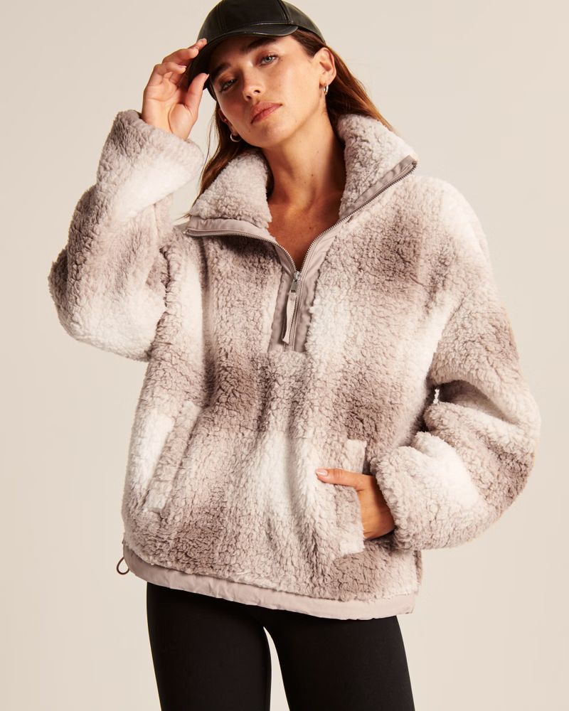Cocoon Sherpa Half-Zip Sweatshirt | Abercrombie & Fitch (US)
