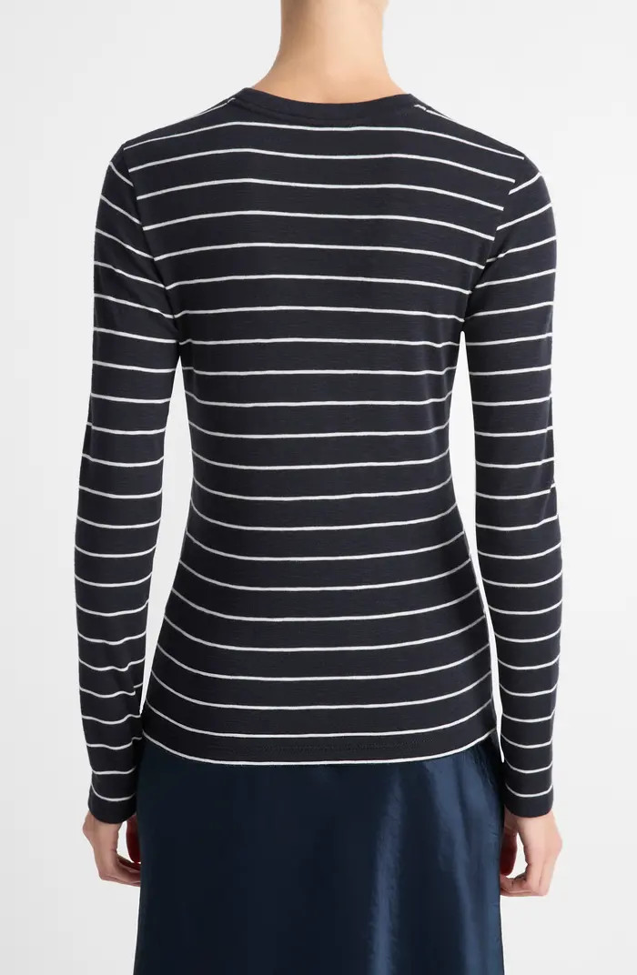 Stripe Long Sleeve Cotton & Modal Crewneck Top | Nordstrom