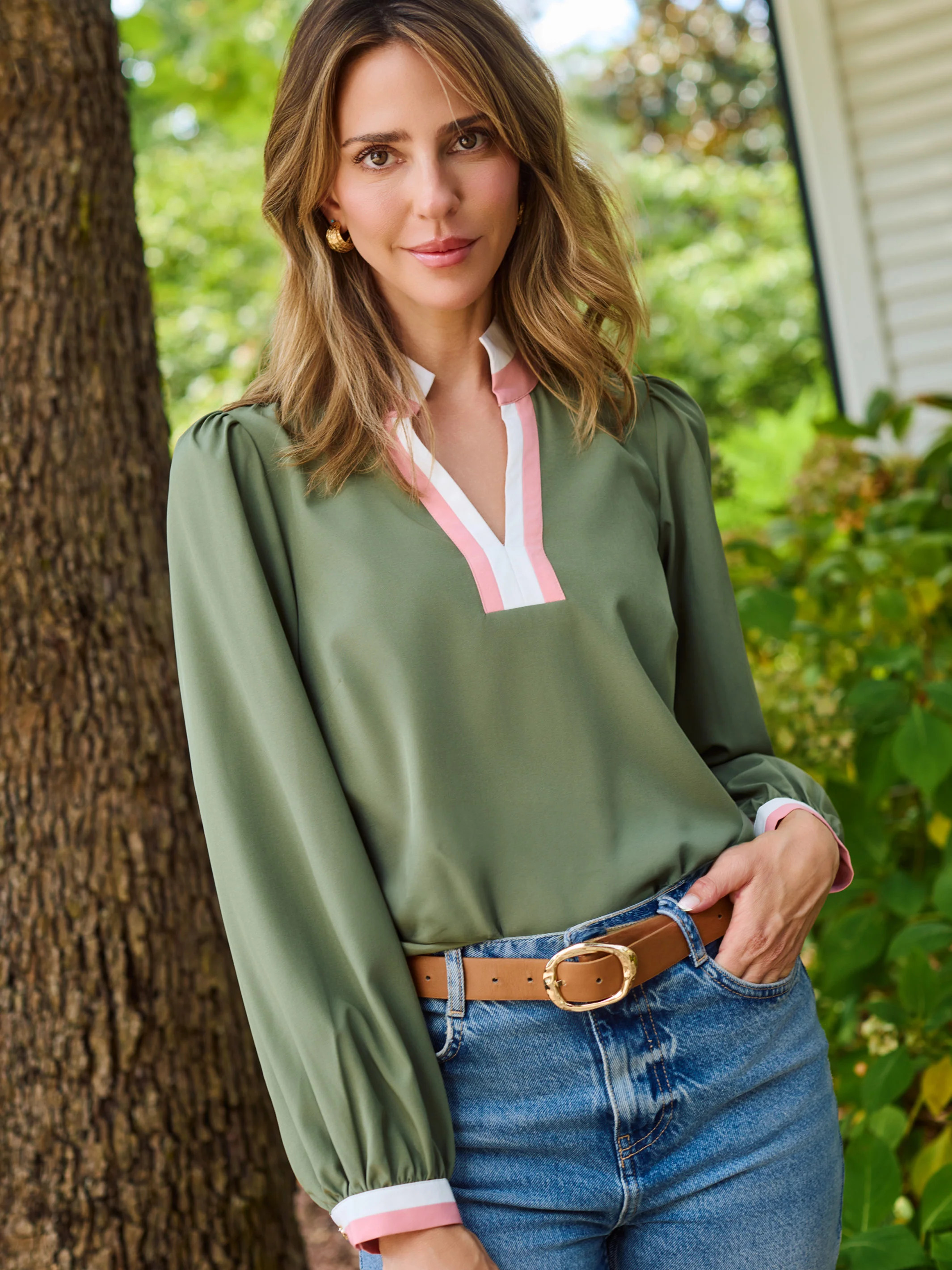 Tricia Long Sleeve Top | Fern | Mary Square