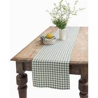 Linen Table Runner in Forest Green Gingham, Linen Runner, Linens, Dining Decor, Handmade, Housewarming Gift | Etsy (US)