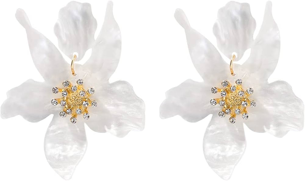 Boho Stud Earrings for Women - Chic Flower Statement Earrings with Gold Flower Bud, Great for Sis... | Amazon (US)