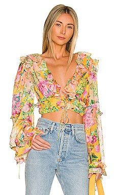 Nina Top in Yellow | Revolve Clothing (Global)