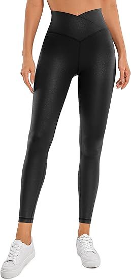 CRZ YOGA Womens Butterluxe Cross Waist Workout Leggings 25" / 28" - V Crossover High Waisted Gym ... | Amazon (US)