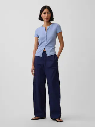 Poplin Easy Barrel Pants | Gap (US)