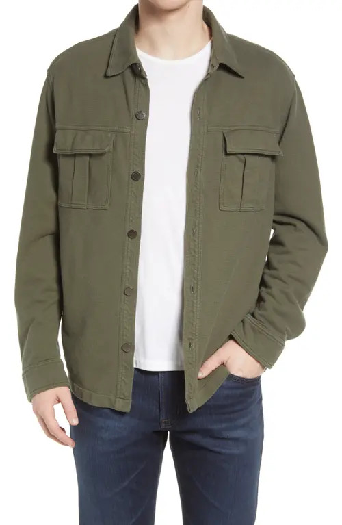 AG Men's Elias Military Cotton Overshirt in Infantry Green at Nordstrom, Size Large | Nordstrom