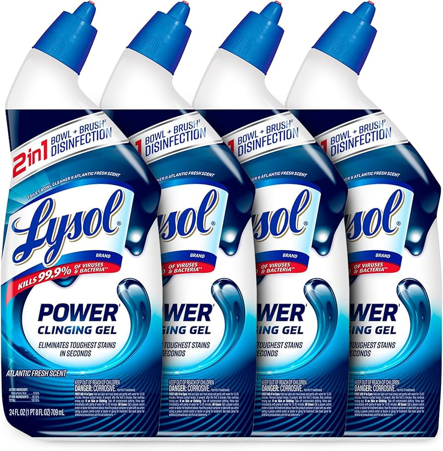 Lysol Toilet Bowl Cleaner, Max Strength Bathroom Cleaning Supplies, Toilet Bowl Cleaner Clinging ... | Amazon (US)