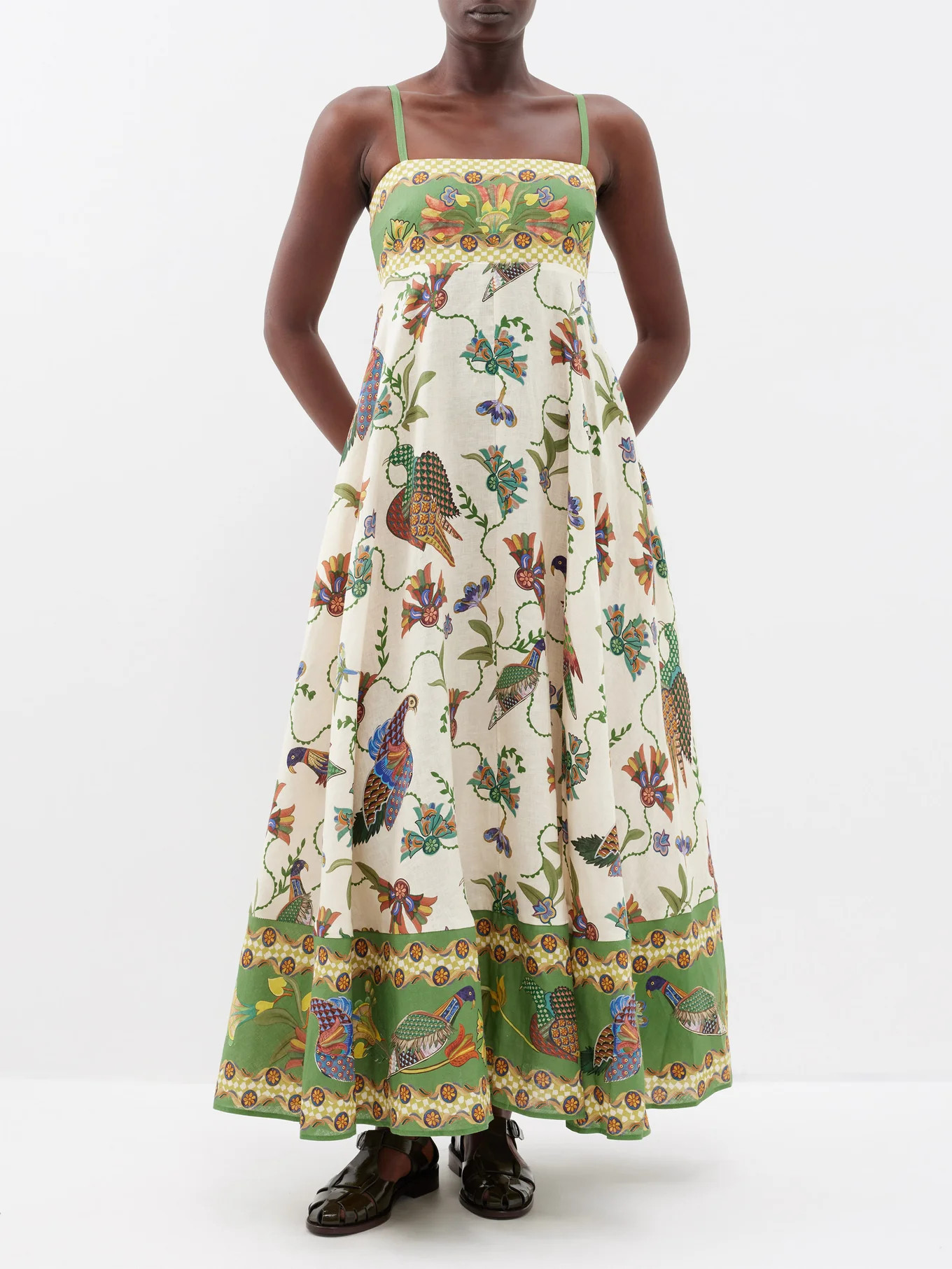 Birdie printed-linen maxi dress | ALÉMAIS | Matches (US)