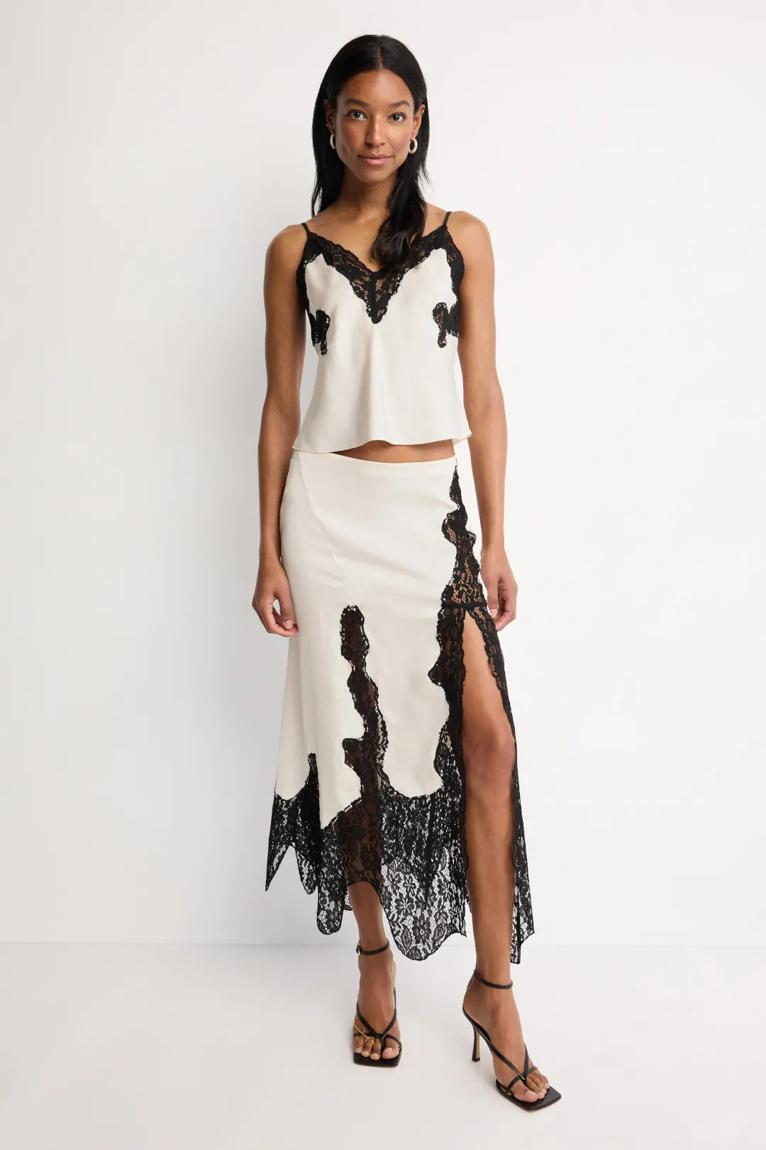 Ronny Kobo x RTR Lace Trim Slip Skirt | Rent the Runway