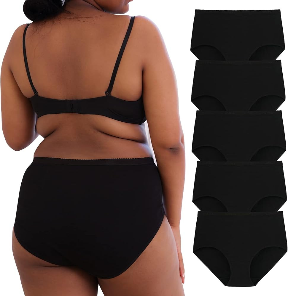 INNERSY Women's Maxi Briefs Cotton Underwear Ladies High Waisted Knickers Plus Size 16-32 Pack of... | Amazon (UK)