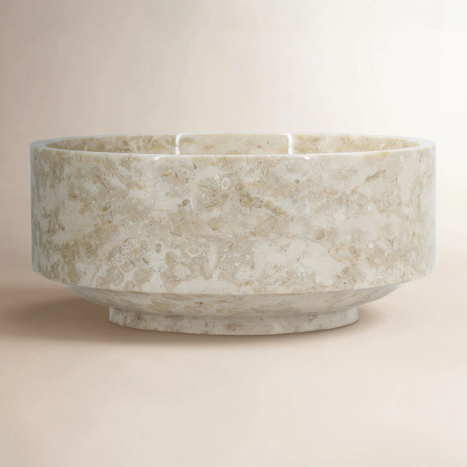 D9.5X4.5" Decorative Cream Marble Bowl With Raised Edges | Joss & Main
