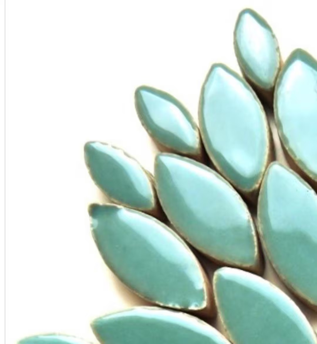 Phthalo Green Ceramic Petal Mix (35-40 count)//Green Petals//Mosaic Tiles//Mosaic Surplus | Etsy (US)