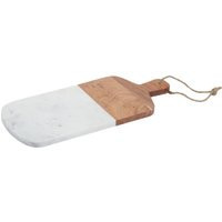 Orsina Monzaro Rectangular Marble & Acacia Wood Paddle Board in White | Debenhams UK