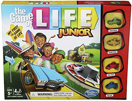 The Game of Life Junior Board Game for Kids Ages 5 and Up, Game for 2-4 Players | Amazon (US)