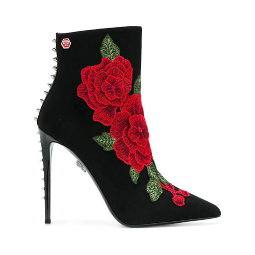 Philipp Plein Ankle boot de couro e camurça 'Janice' - Preto | FarFetch BR