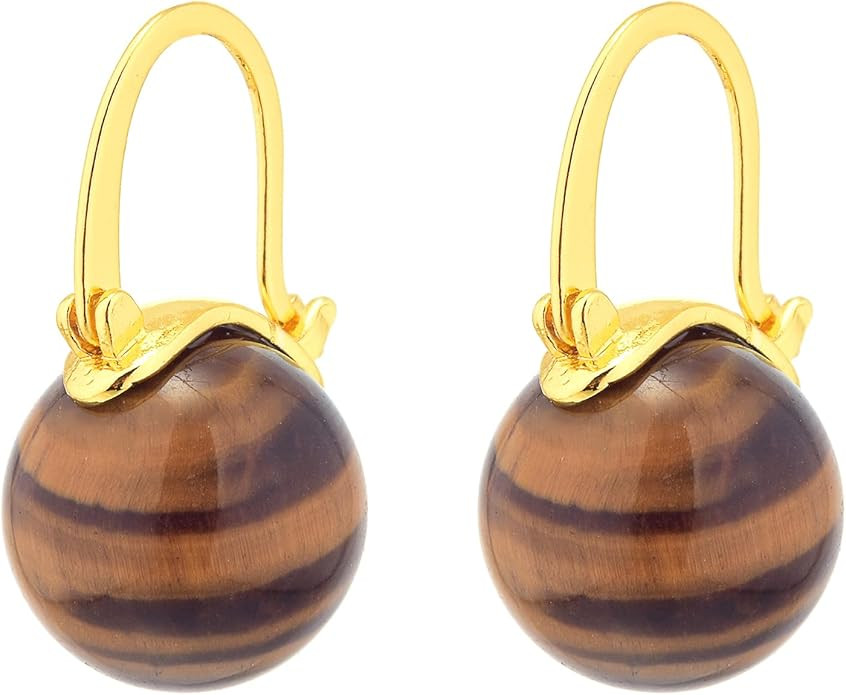 HUGE TOMATO Elegant 925 Sterling Silver Pearl Drop Earrings for Women, 14K Gold Plated Dangle Stu... | Amazon (US)