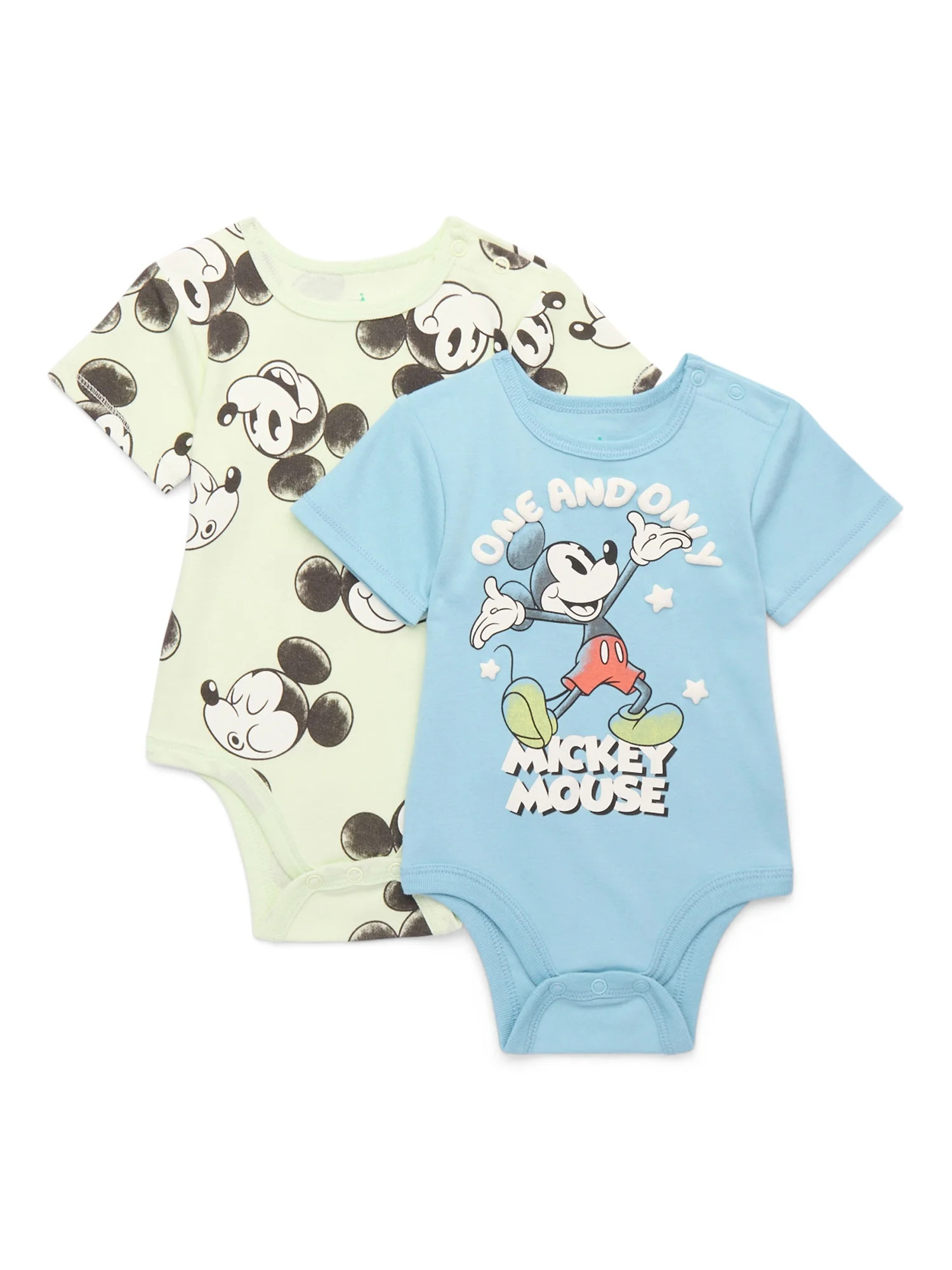 Disney Mickey Mouse Baby Bodysuits, 2-Pack, Sizes 0/3 Months-24 Months | Walmart (US)