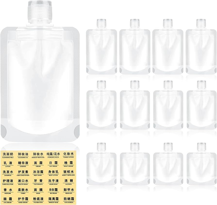 15 St\u00fcck Reisegr\u00f6\u00dfe Beh\u00e4lter Nachf\u00fcllbare Leere Quetschbeutel Auslaufsic... | Amazon (DE)