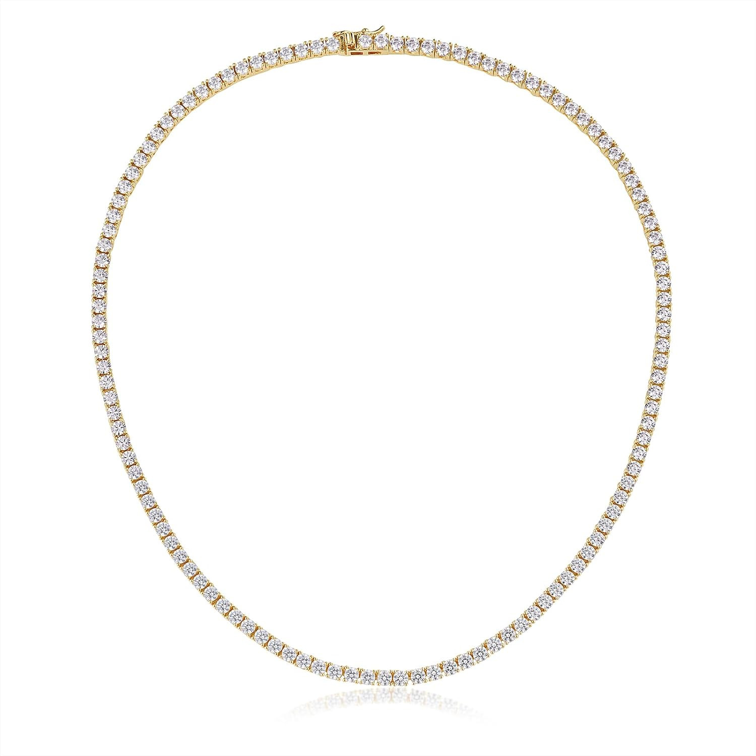 Gemsme 3.0mm Cubic Zirconia Classic Tennis Necklaces for Women |16-24 Inche | Amazon (US)