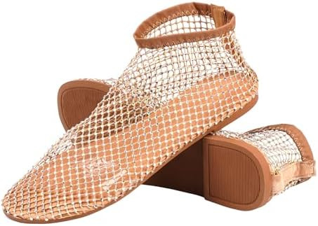 Ultra Comfortable Shiny Gem Mesh Flats, Ballet Flats for Women Sandals Women Dressy Summer Flat S... | Amazon (US)
