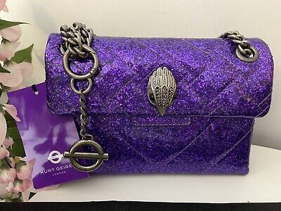 Kurt Geiger Kensington Mini TFL Purple Glitter Crossbody Bag  🌈 BNWTS | eBay UK