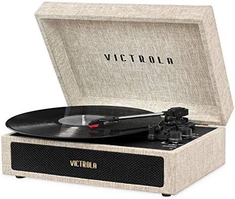 Amazon.com: Victrola Parker Bluetooth Suitcase Record Player with 3-Speed Turntable, Light Beige ... | Amazon (US)