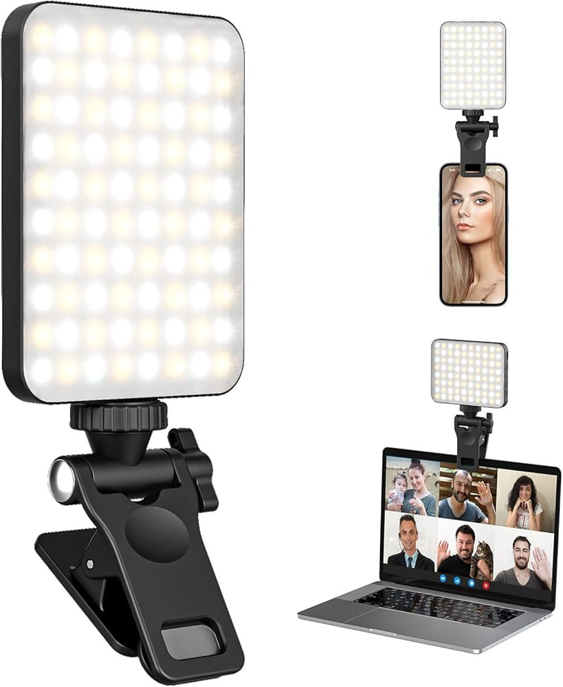 XINBAOHONG Rechargeable Selfie Light, Clip Fill Light for Phone Laptop Tablet Portable Light for ... | Amazon (US)