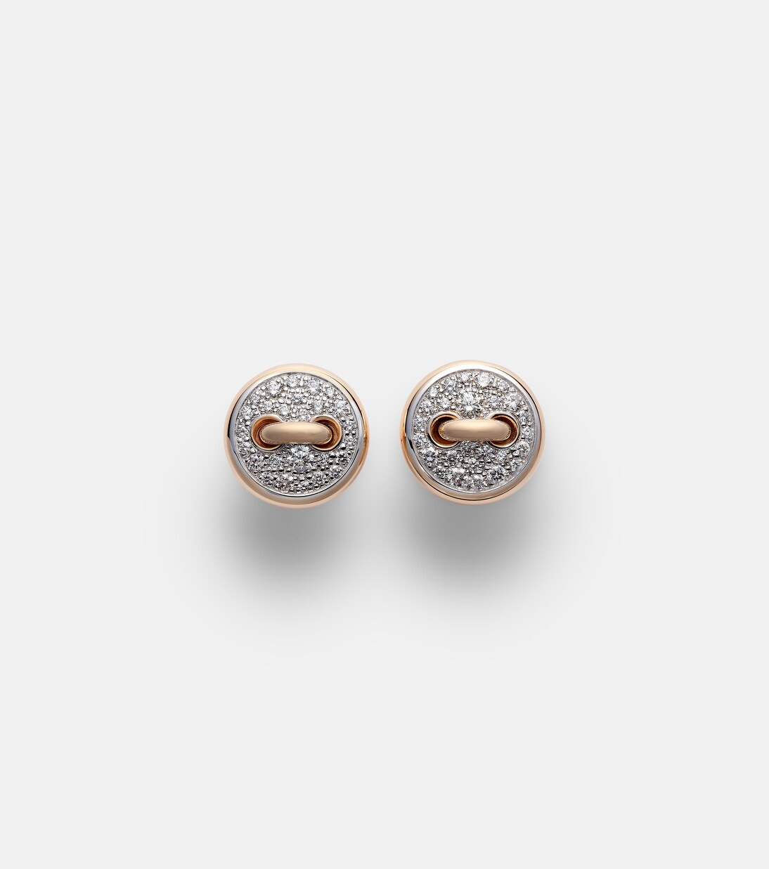 Orecchini Pom Pom Dot in oro rosa 18kt rodiato con diamanti | Mytheresa (IT)