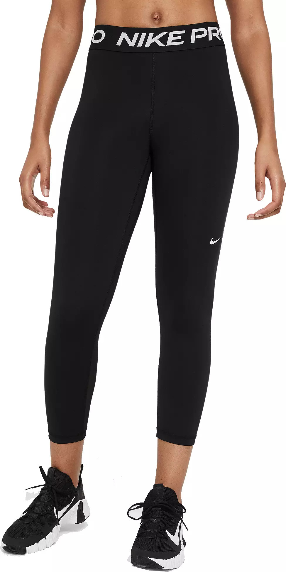 Nike Pro Women's 365 Mid-Rise Cropped Mesh Panel Leggings | DICK'S Sporting Goods