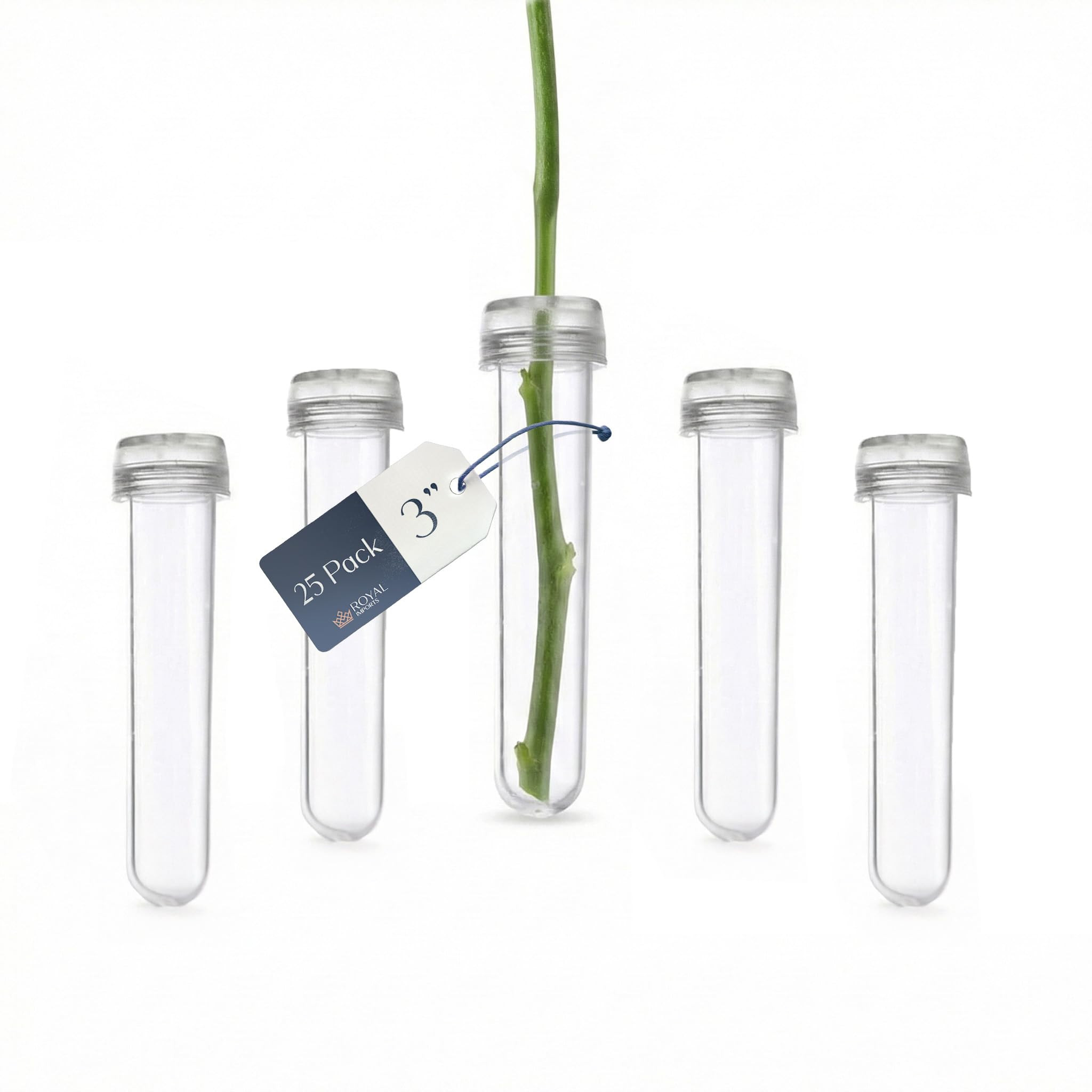 Royal Imports Floral Water Tubes with Caps – 3" Clear Plastic Flower Vials for Single Stem Rose... | Amazon (US)