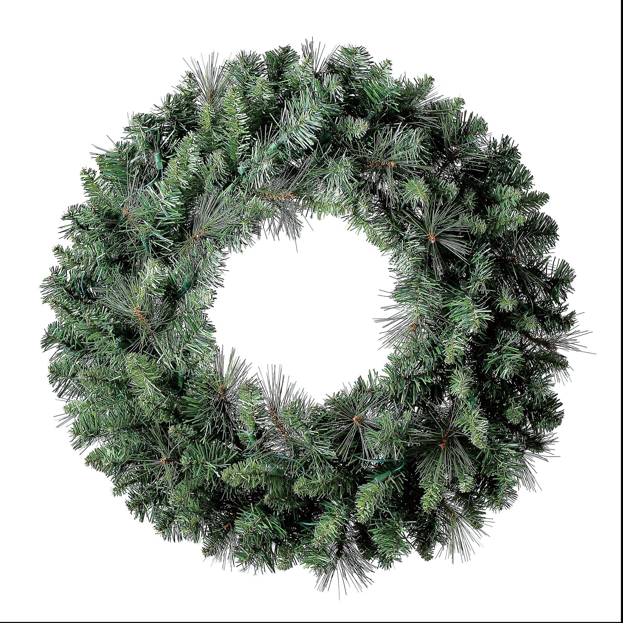 Holiday Time Pre-Lit Scottsdale Artificial Christmas Wreath, 24", Clear Lights | Walmart (US)