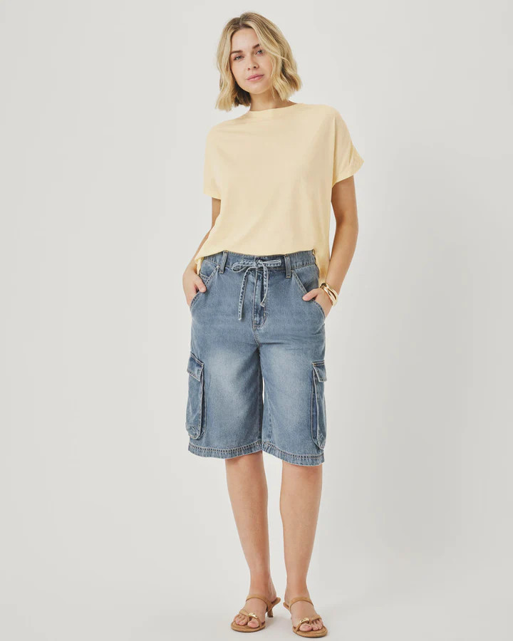 Rebecca Shirred Tee | Splendid