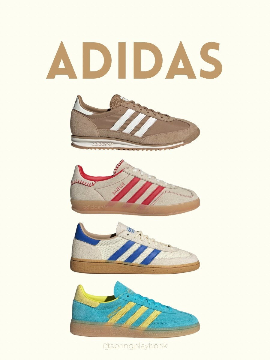 New at Adidas: 
SL72, Gazelle, and Handball Spezial

The aqua and yellow may be a bit bright for Light Springs. 

#createdcolorful #createdcolorfulspring #hocspring #tcispring #pcaspring #lightspring #warmspring #truespring #brightspring #clearspring #paintboxspring #bluespring

#LTKActive #LTKShoeCrush #LTKOver40