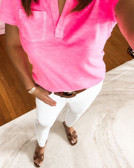 Super Easy summer outfit. Love this color shirt - I actually bought it in 3 colors. It’s so comfortable and looks great with so many outfits. 

Summer style, easy outfit, casual, beach, vacation, dinner outfit, sandals, summer accessories 


#LTKstyletip #LTKshoecrush #LTKSeasonal