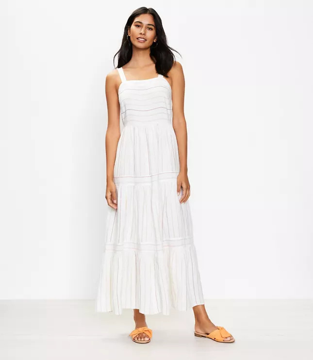 Striped Tiered Maxi Dress | LOFT