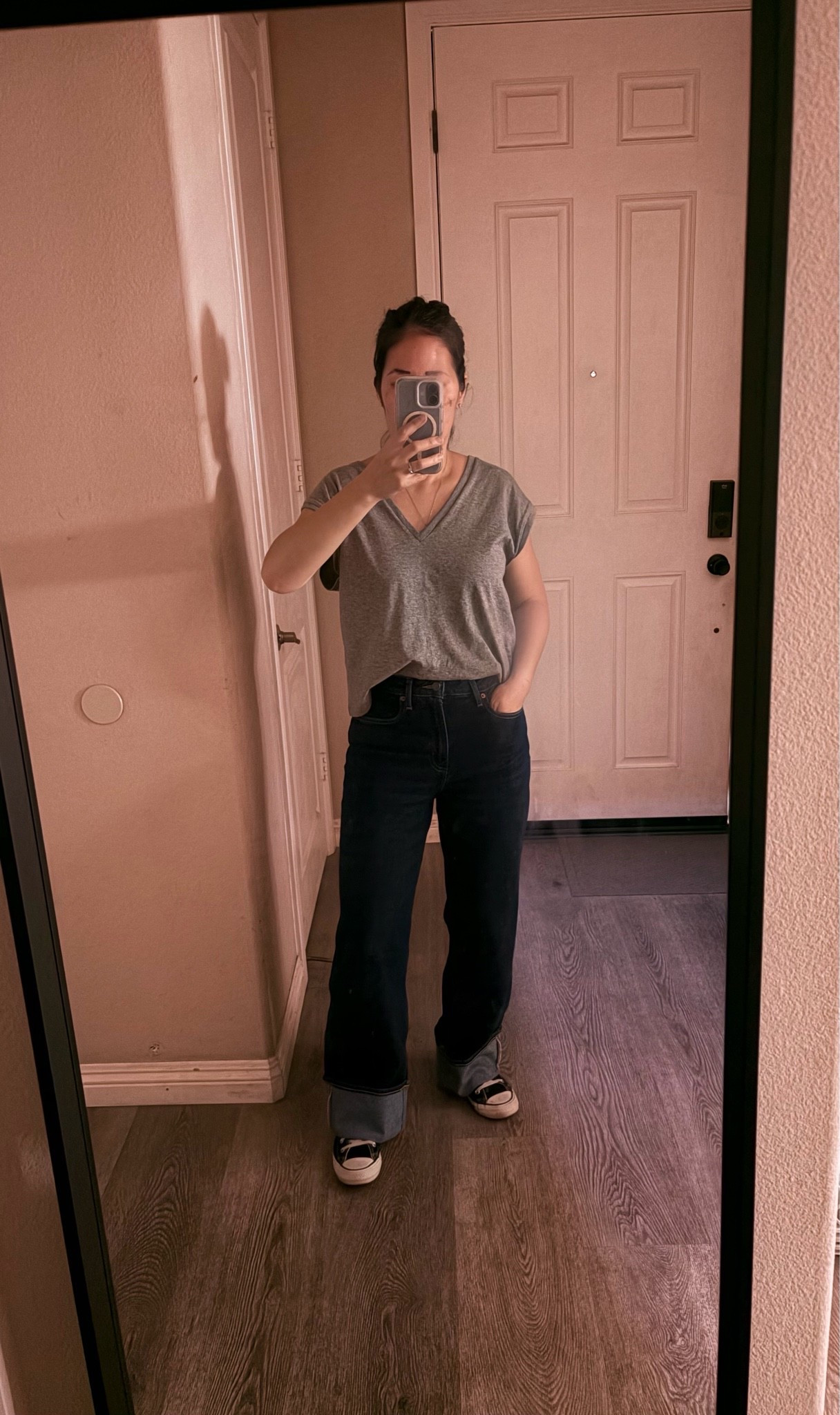 My jeans are 50% off only $25!  Got normal size but petite I’m 5’3. Regular was way too long. 

Old nay
Wide leg jeans
Cuffed jeans
Rolled jeans

#LTKSaleAlert