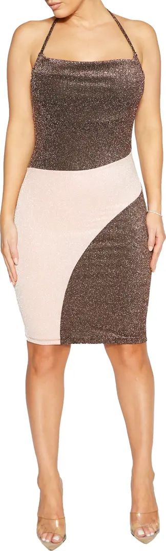 Naked Wardrobe Nake Wardrobe Colorblock Cowl Neck Minidress | Nordstrom | Nordstrom