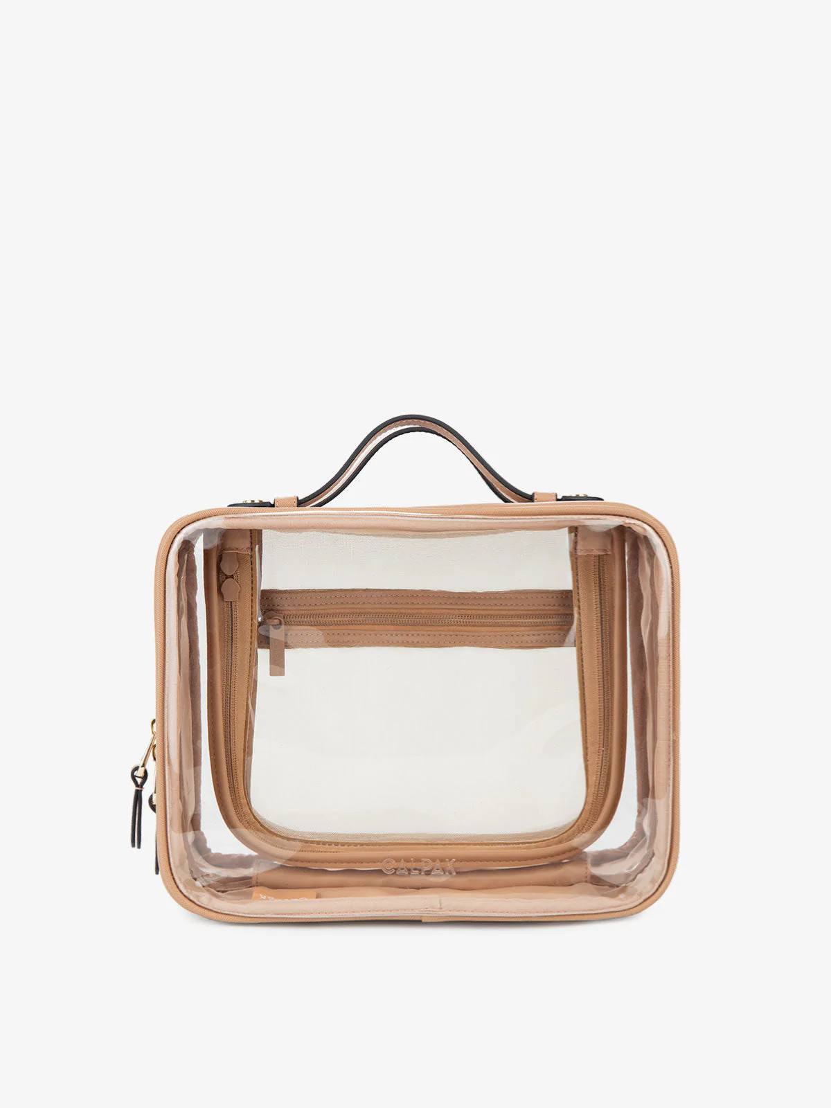 Large Clear Cosmetics Case in Caramel | CALPAK