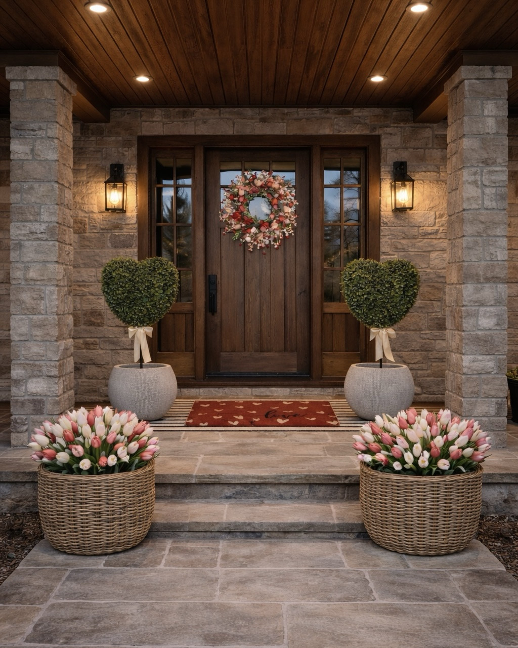 Valentine Porch Decor Finds from Amazon 🤍

Follow @farmtotablecreations on Instagram for daily home styling ideas and curated Amazon finds.

This Valentine porch is all about simple, classic pieces that make a big impact. A cheerful heart wreath sets the tone on the door, while matching potted topiaries add symmetry and softness on each side. I love grounding the space with a layered doormat moment — the striped base rug paired with a festive Valentine mat instantly makes the entry feel warm and welcoming. Finished off with classic black lanterns, this setup feels festive without being overdone and transitions beautifully from winter into early spring. Perfect for an inviting front porch that still feels timeless. 💕

#valentineporch #frontporchdecor #amazonhome #entrywaydecor #seasonaldecor #outdoordecor #doormatstyle #porchstyling #amazonfinds

#LTKSaleAlert #LTKHome #LTKFindsUnder50